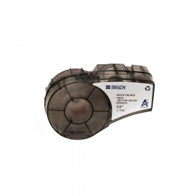 ETIQUETA BMP21 VINIL AUTO LAMINADA CONTINUA 12MM M21-500-595-RD BRANCO E VERMELHO - BRADY 